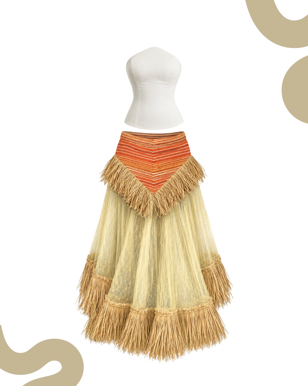 Mari Raffia Skirt and Top 2 Mari Raffia Skirt and Top 1
